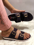 Golden Buckle Comfort Flats