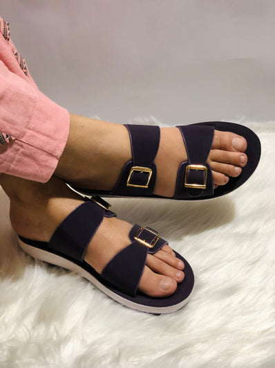 Golden Buckle Comfort Flats