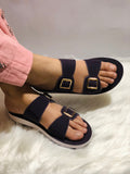 Golden Buckle Comfort Flats